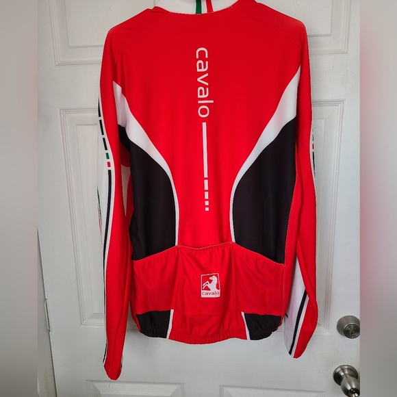 Cavalo Men's Performance Long Sleeve Bicycle Jersey, Size:XXL Color: Red - Picture 12 of 13
